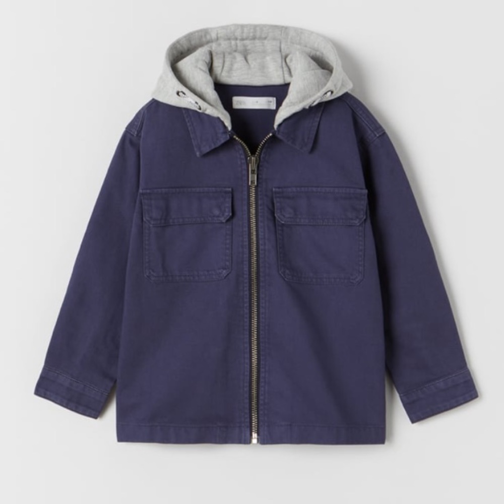 NWT Zara 6Y hooded twill jacket